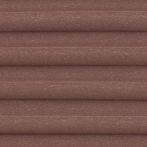 Close up of Astral Blackout Red Rust cellular blind, energy efficient fabric.